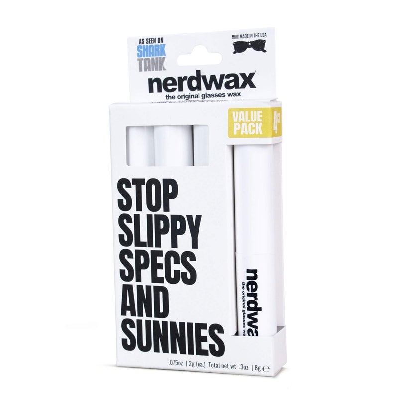 Nerdwax Glasses Wax - 4ct Value Pack | Stop Sliding Glasses | Anti-Slip Eyewear Retainer | As Seen on Shark Tank - Image 1
